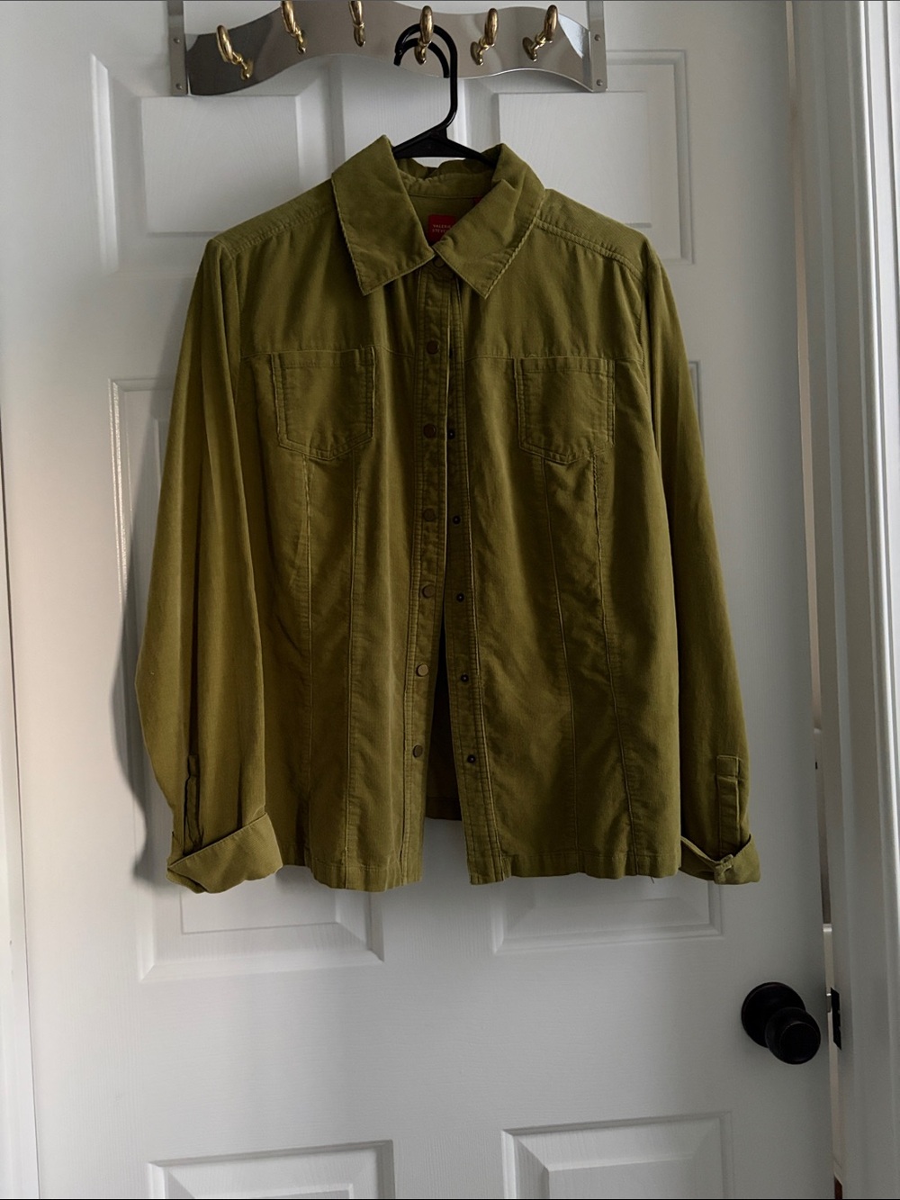 Valerie Stevens Olive Green Lightweight Button-Up Shirt Jacket